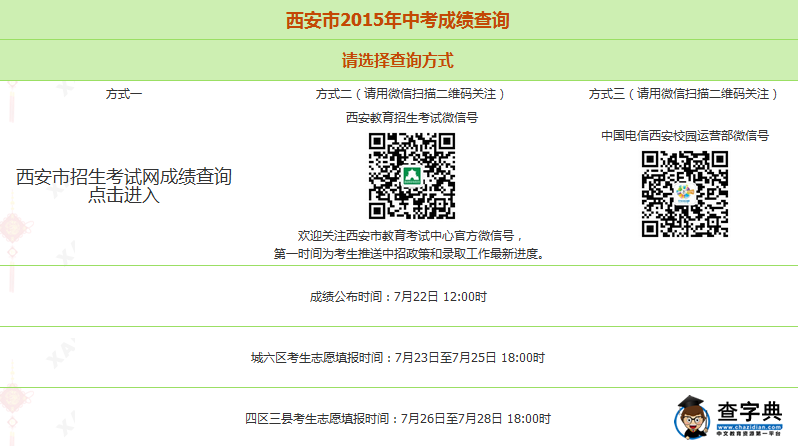 2015年陜西西安中考成績查詢入口：西安招生考試網1