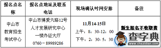 2016年1月廣東中山自考報名報考工作安排通知1