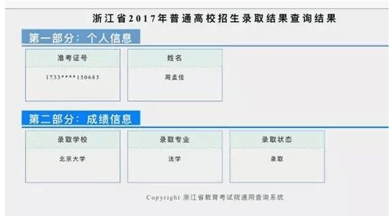 清華愿降20分 北大降219分錄取天才美少女周孟佳1