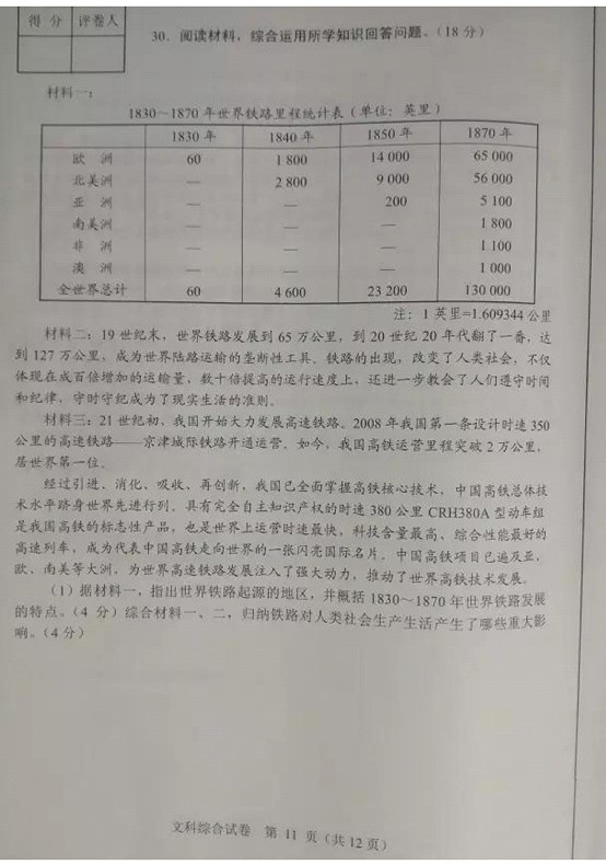 2017河北中考思想品德試題7